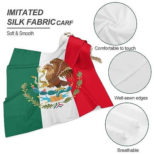 Mexican Flag Silk Head Scarf Neckerchief Square Scarves Vintage Bandanas For Men Women4