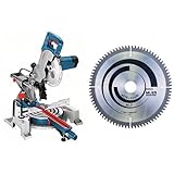  Bosch GCM 800 SJ - Sierra ingletadora (1400 W, 240 V) + Hoja de sierra circular Multi Material - 216 x 30 x 2,5 mm, 80 (pack de 1)