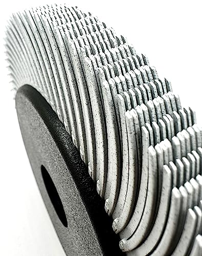 Image of Radial Bristle Brush, 6 in x 1 /2 in x 1 in 120 Grit (White) with Adapter, Type C Curved Bristle (Pack of 1)