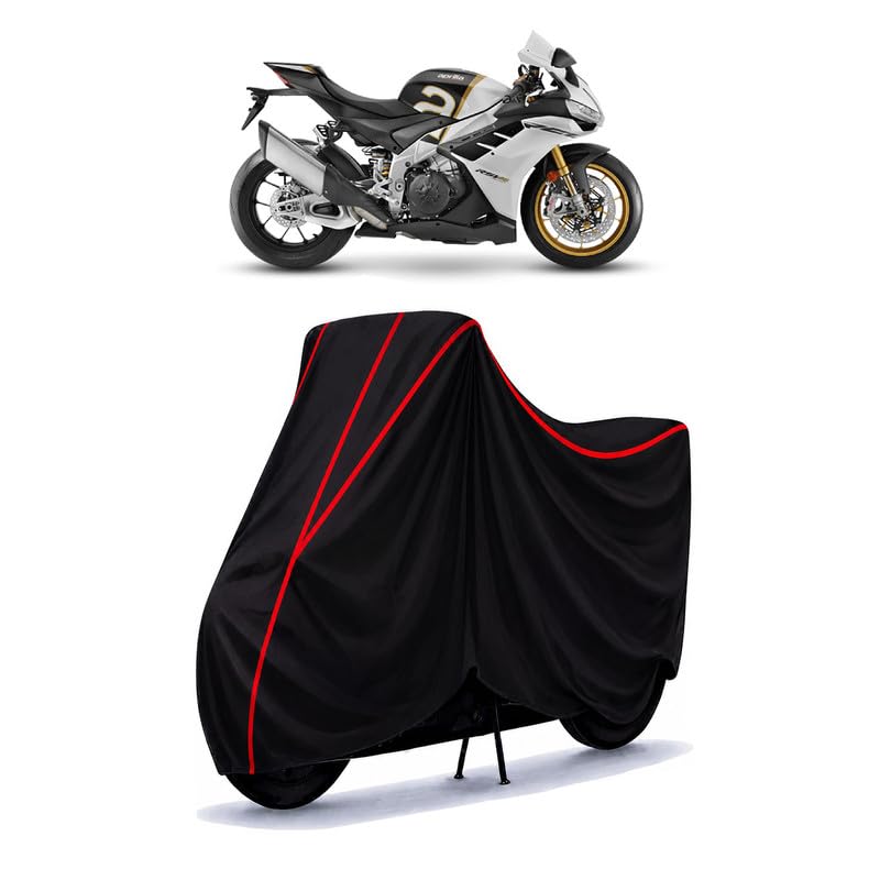 Image of RSV4 1100 Factory Water Resistant Bike Cover for All Motorcycles & Rain | Heavy Duty Taffeta Fabric | UV Protection, Dustproof, Scratchproof | All Weather Two Wheeler Body Cover with Elastic Bottom