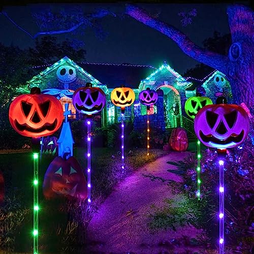 Homeleo Set of 6 Solar Pumpkin Pathway Lights HLD578 の商品画像 2