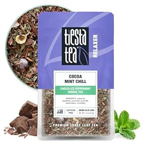 Tiesta Tea – Cocoa Mint Chill | Chocolate Peppermint Herbal Tea | Premium Loose Leaf Tea Blend | Non-Caffeinated Tea | Make Hot or Iced Tea & Brews Up to 25 Cups – 1.5 OunceResealable Pouch
