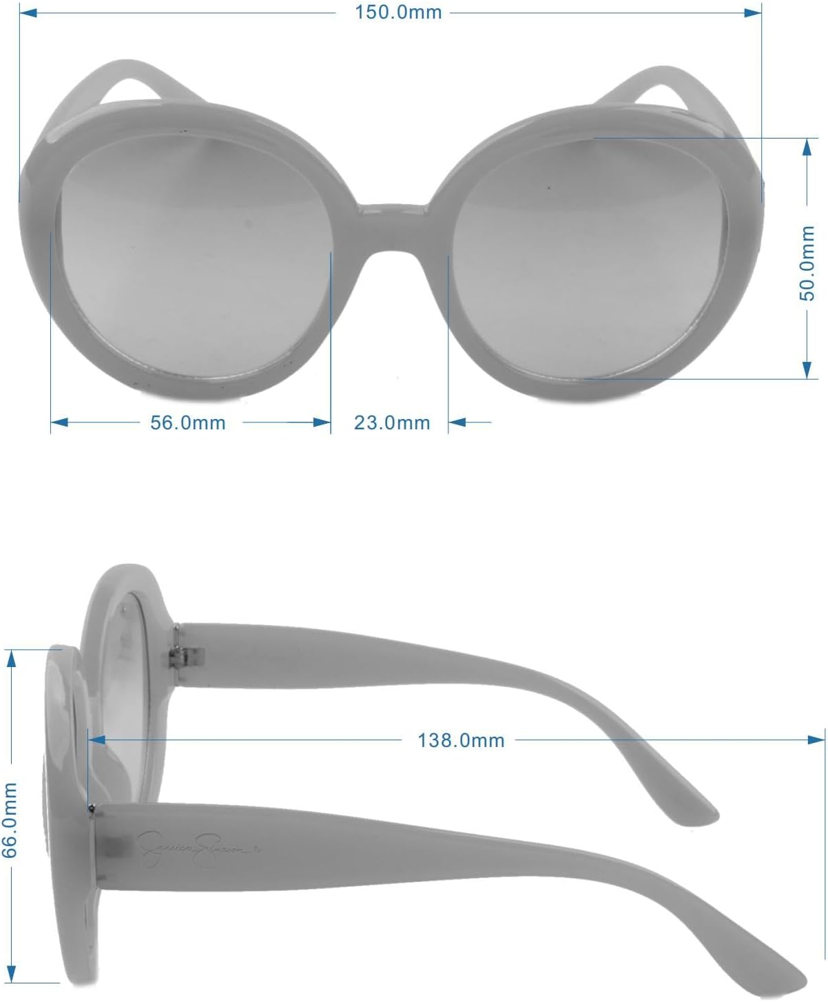 Jessica Simpson Women's J6222 Vintage Metal Round Sunglasses