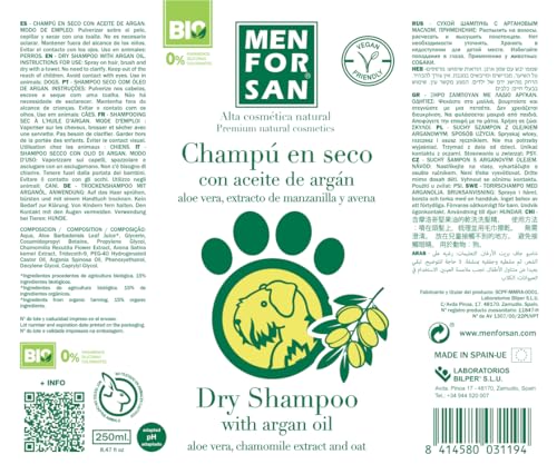 MENFORSAN Arganöl Trockenshampoo für Hunde 250ml