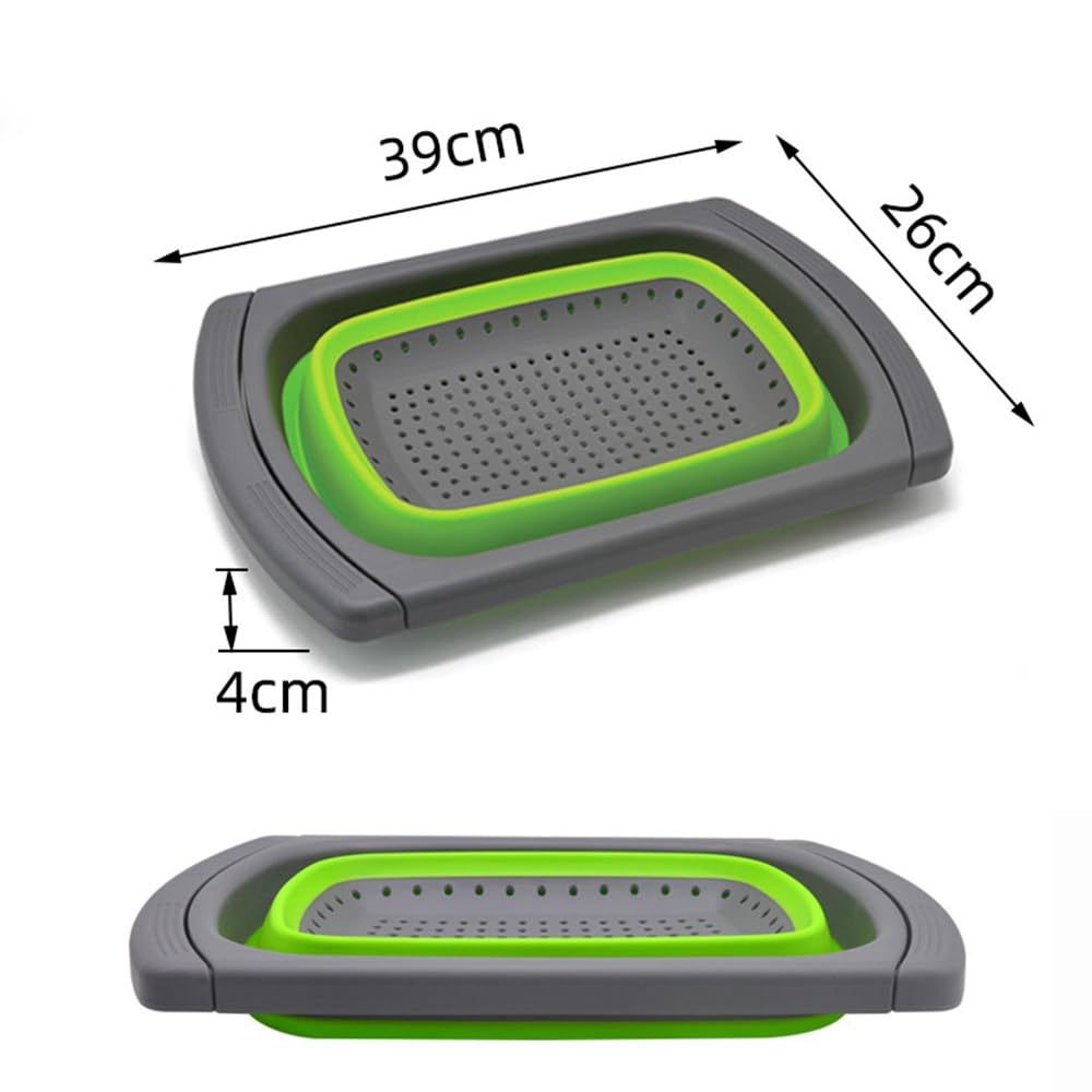 Colador plegable, colador sobre el fregadero, colador para verduras/frutas, colador plegable para frutas y pastas, colador plegable para cocina, 6 cuartos de galón, sin BPA 6