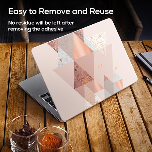 Image of Galaxsia Triangle Pattern Top+Wrist Pad Vinyl Laptop Skin /Sticker /Cover Upto 15.6 Inches Laptops Laminated-Removable-HD Quality Compatible for Hp-Dell-Sony-Lenovo-Asus etc.(15x10 Inches)