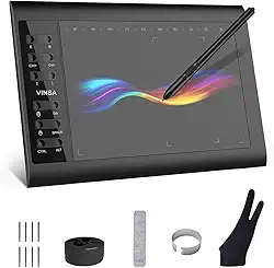 Mesa Digitalizadora 10x6 Polegadas, Tablet Digital com 8192 Níveis de Pressão, Caneta Sem Bateria, Compatível com Windows/Android/Mac para Desenho Digital, Ensino Online e Animação