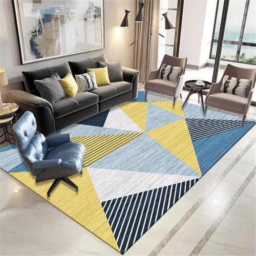 Tapis géométrique 100x160 pour chambre de garçon, revêtement de sol lavable - 2