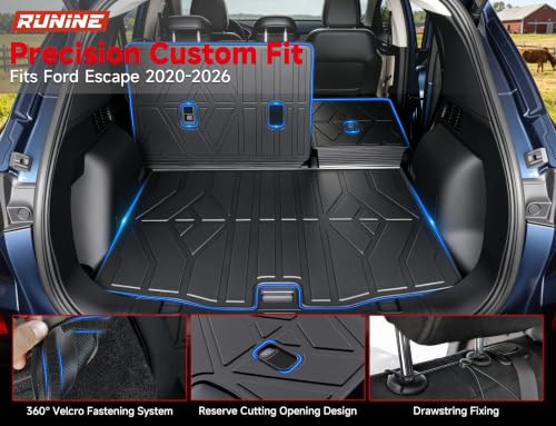 Image of Floor Mats for Ford Escape 2020-2023 2024 2025 2026 (Not for Hybrid), All Weather Protection Custom Floor Mats Trunk Cargo and Car Windshield Cover Set for Car Accessories,Car Floor Liners Set
