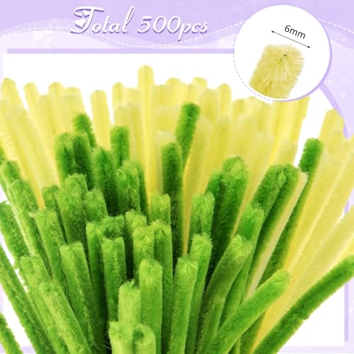 Image of Peryiter 500pcs Pipe Cleaner Craft Pack, Light Purple Flower, 12 Inch