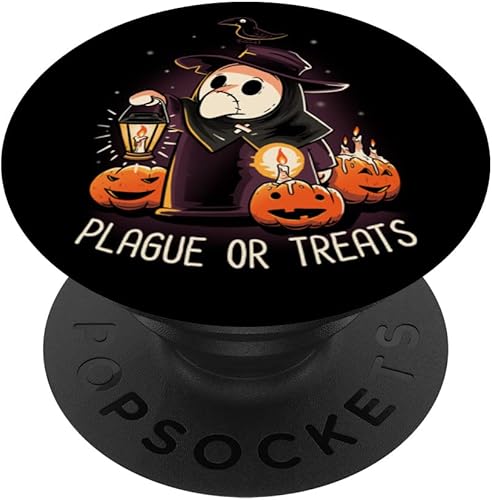 Peste o golosinas de Halloween cuervo lindo gótico médico de la peste PopSockets PopGrip intercambiable