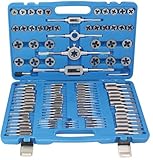 Kit completo di filettatura 110 pezzi Include maschi, grattoli, portamacchi, porta attrezzi e accessori essenziali per creare e riparare filettature interne ed esterne con precisione.