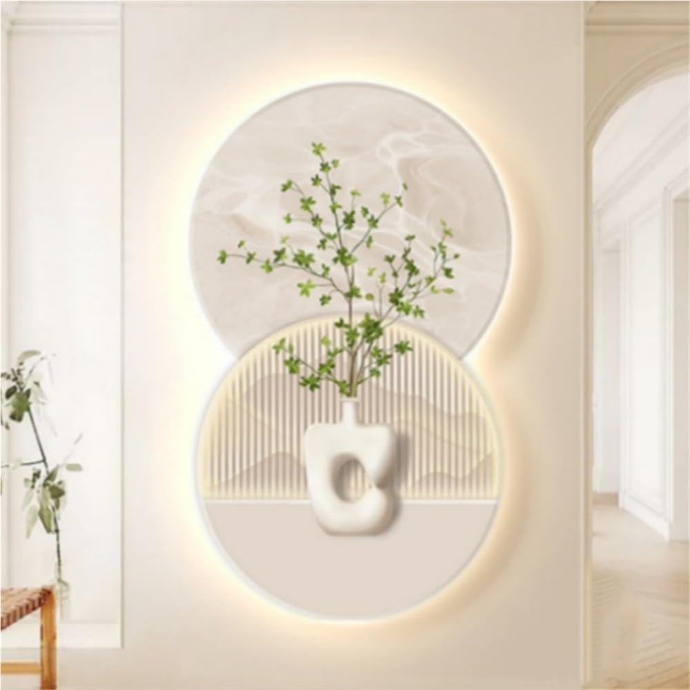 3D-Wanddeko mit LED-Leuchten, Wandkunst-Dekor, Plug-in-Netzteil, Wandbehang, Gemälde, Moderne Heimdeko-Wandlampe für Wohnzimmer, Schlafzimmer, Büro (a, 99,4 x 59,9 cm) B 31,5 L x 18,9 W