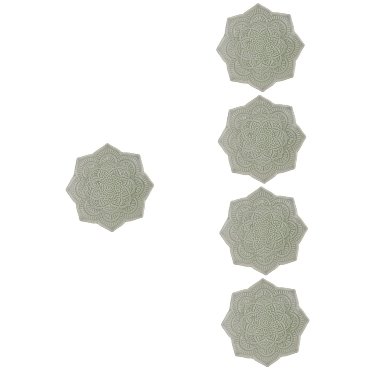 Healvian 5 Stück Schmuckschale aus Keramik Ringgericht Ringe Geschirrhalter Kommode golden Goldschale ringhalter schale Schmuckring Schale Ringschale weißes Porzellan Green