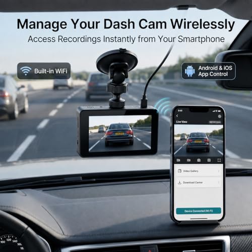Image of Golens 4K Dash Cam Front and Rear, Super Capacitor, 4K+1080P Dual Car Camera, WiFi App Control, Night Vision, 150 Wide Angle, G-Sensor, 24H Parking Monitor, 3.0 inch IPS, 256GB Support | Q3