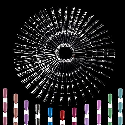 Allstarry 50pcs Nail Swatches Sticks, Transparent Nail Tips Nail Polish Sample Display Board Practice Sticks Tool for Gel Nail Color and Home DIY Cover
