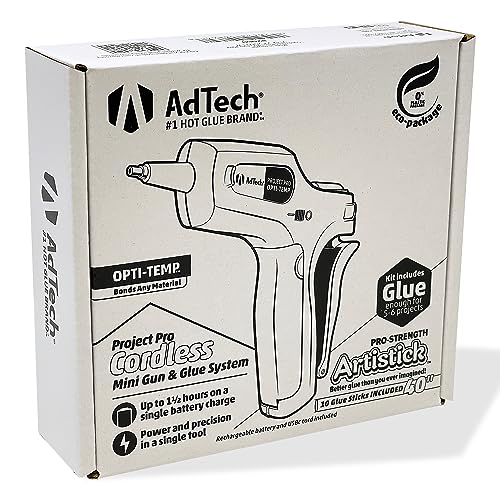 AdTech Project Pro Rechargeable Cordless Hot Glue Gun - Mini Glue Gun includes 10, 4" Artistick Stringless Glue Sticks - Precision Glue Gun with USB Charger - Image 5
