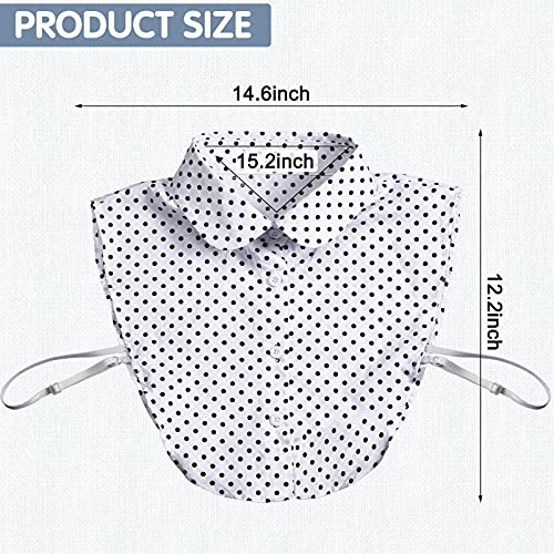 SATINIOR Women's Fake Collar Detachable Dickey Collar Faux False Collar Polka Dots Half Shirts Blouse for Women4