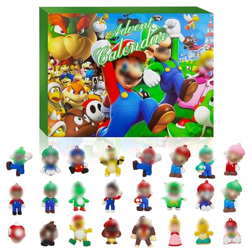 Vilntrosia 24PCS Mariso Toy Cake Topper,Silicone Action Figures Cake Toppers,Birthday Cake Toppers Party Decorations