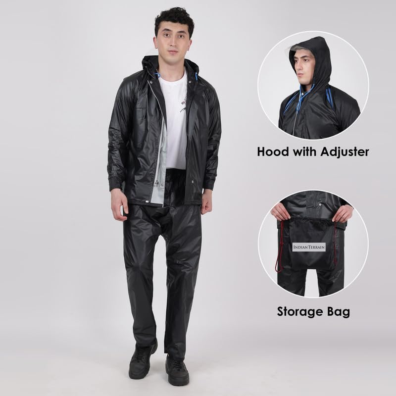 Image of Indian Terrain Men's Rain Coat with Pant waterproof and heavy duty