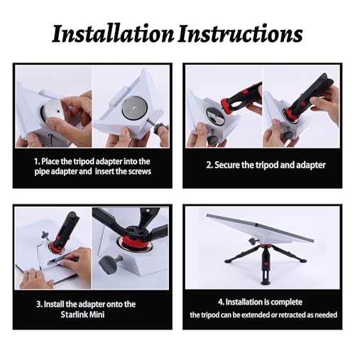 Image of Starlink Mini Tripod Mount, Starlink Mini Ground Mount Kit, Portable Stand