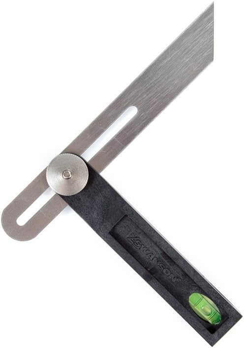 Co TS150 8 Sliding T-Bevel with Stainless Steel Rule, Bubble Vial, Composite Handle and Brass Fittings