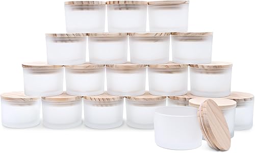 SHOWIN Tarros de vela gruesos de 7 onzas para hacer velas, 20 unidades, tarros vacĂos transparentes con tapas de madera para tarros de especias, SHOWIN Tarros de vela gruesos de 7 onzas para hacer velas, 20 unidades, tarros vacĂos transparentes con tapas de madera para tarros de especias,