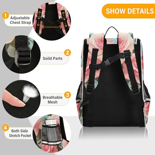 Mochila infantil mariposa rosa para evitar dolores de espalda 2