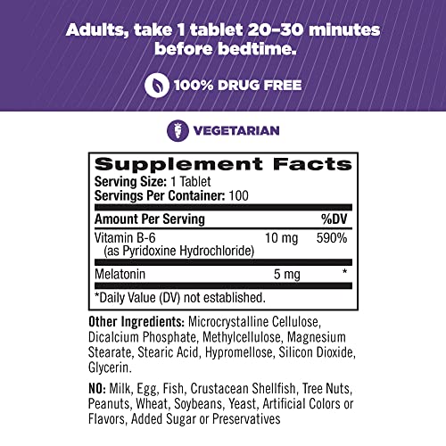 Natrol Melatonin Time Release Tablets, Helps You Fall Asleep Faster, Stay Asleep Longer, Faster Absorption, Vegetarian, Extra Strength 5Mg, 100 Count #TOP2