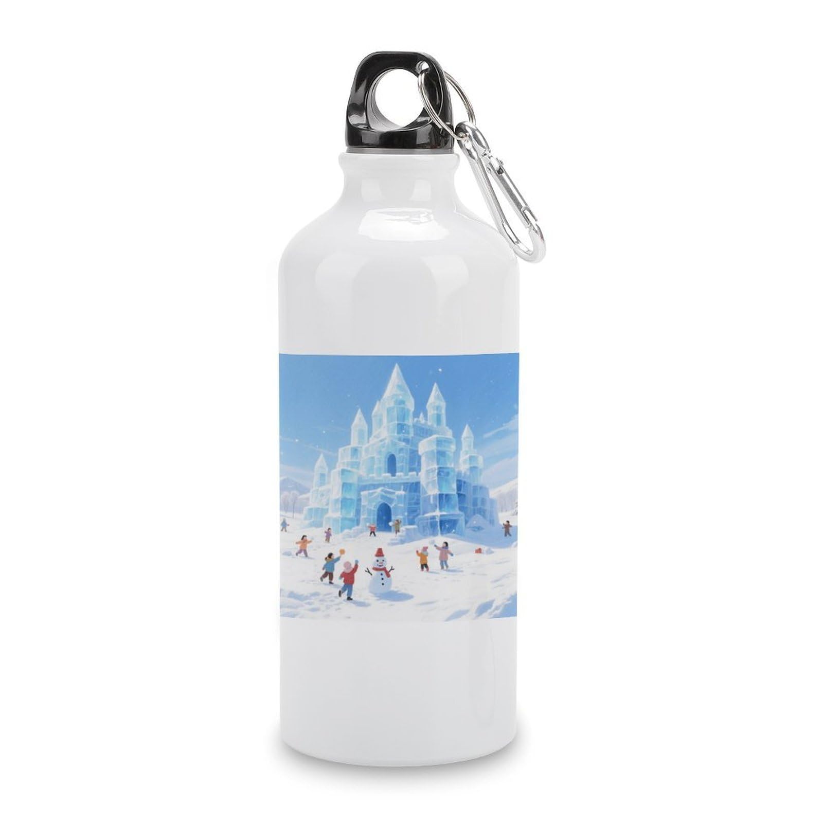 Fekiloot Style Ice Castle Aluminum Water Bottle Travel Tumbler Reusable Lightweight Outdoor Sports Water Bottles For Gym Sports Camping Hiking Fishing600ml