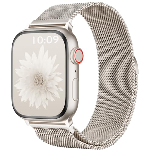 Shalila Metal Magnetic Apple Watch Band Compatible with 38mm 40mm 41mm 42mm 44mm 45mm 46mm 49mm, Stainless Steel Mesh Loop Strap iWatch Bands for Series 10/9/8/SE/7/6/5/4/3/2/1/Ultra Women Men