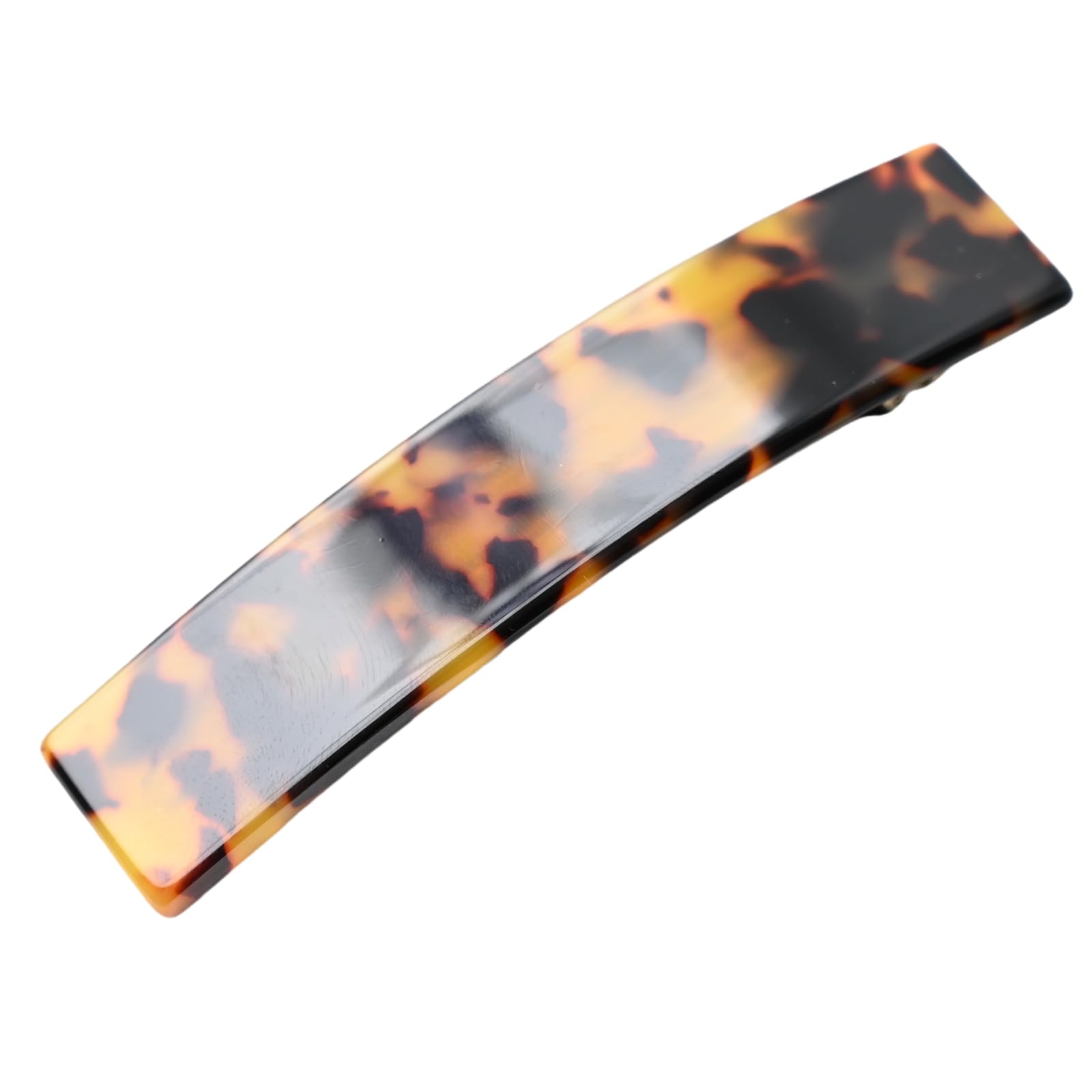 Prettyou Handmade Celluloid French Clip Design Tortoise Shell Oblong Luxury Fashion Accessories Hair Clip Claw for Women Barrettes (leopard)