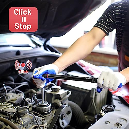 Vusddy Professional Drehmomentschlüssel 3/8 Zoll für Auto & Motorrad, 19-110 Nm, 0,1Nm Mikro-Einstellung mit Arretierung, ±3% Fehlergenauigkeit, 72 Zähne Ratschenkopf, Klein und Tragbare