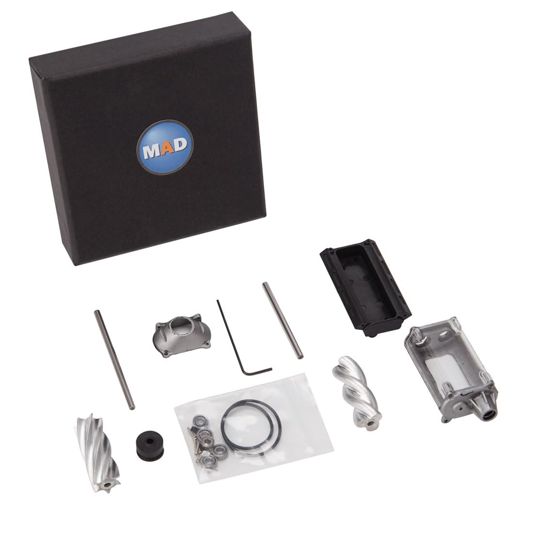 StrucToys Supercharger Adapter for MAD V8 Mini Engine, MAD RC 1:10 Scale CNC Dynamic Visual Supercharger Model, DIY Assembly Model Kit (KIT Version)