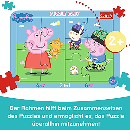 Trefl, Puzzle, Rahmenpuzzle mit Unterlage, 10 Teile, Peppa Pig, für Kinder ab 2 Jahren – Bild 3