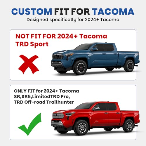 Image of Upgraded Wide Mud Flaps Compatible with 2024-2026 Toyota Tacoma, Heavy-Duty Front & Rear Splash Guards, Custom-Fit Mudguards for Pickup Truck, Durable Fender Liners, No-Drill Installation Kit(4 PCS)