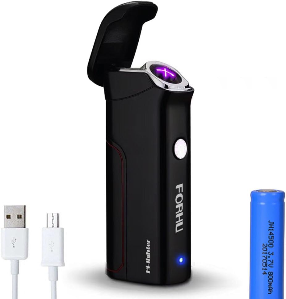FORHU Arc Lighter, Hi-lighter Electric Lighters with 14500 Removable Battery, Windproof USB Rechargeable Cigar Candles lighters