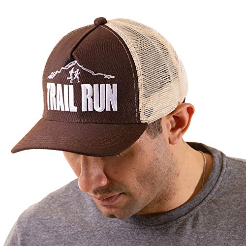 Boné Trucker Running Bordado Snapback Marrom e Bege - Trail Run