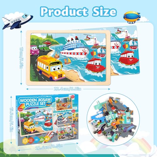 Puzzle de Madera Vehículos 3 a 8 Anos miniatura 3