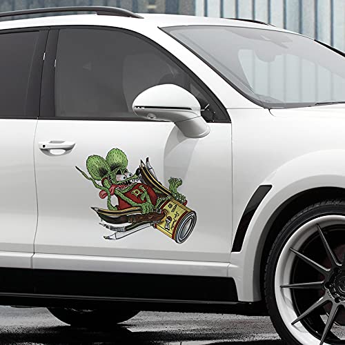 EARLFAMILY 16.9'' Auto Car Stickers for Rat Fink Funny Waterproof Decals RV Van JDM Door Hood Decor Anime Car Accessories (Right)