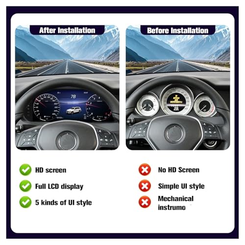 Panel de instrumentos digitales de 12,3" para Mercedes Benz Clase C W204 2011-2014 NTG 4.5 3