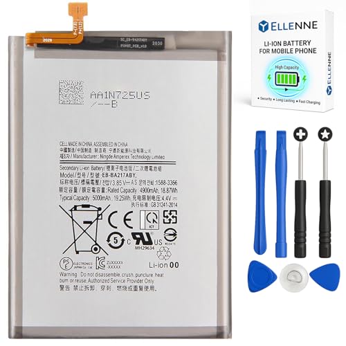 ELLENNE - Batería para Samsung A12 / A21S EB-BA217ABY de 5000 mAh con kit de destornilladores incluido