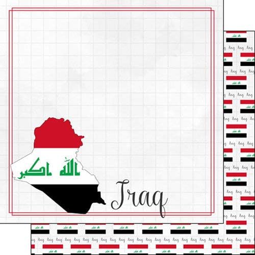 Scrapbook Customs 38945 Iraq Adventure Border 12 pulgadas x 12 pulgadas papel de libro de recortes de doble cara – 1 hoja