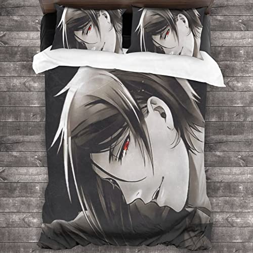 KMYYZYQ Manga, Anime Bettbezug, Schnell Trocknende Bettwäsche Nach Dem Waschen, Modernes Musterdesign (4,135X200cm+50x75cmx2)