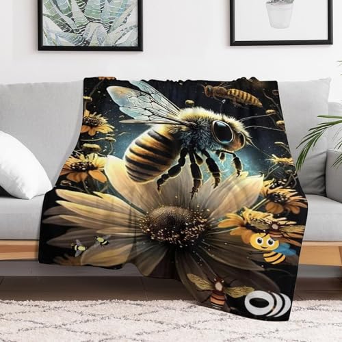 Manta de franela de abeja suave y cálida para cama o sofá 130x180cm 3