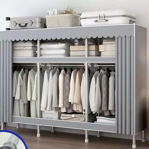 Armario plegable para dormitorio con barra de colgar resistente y estructura estable 3
