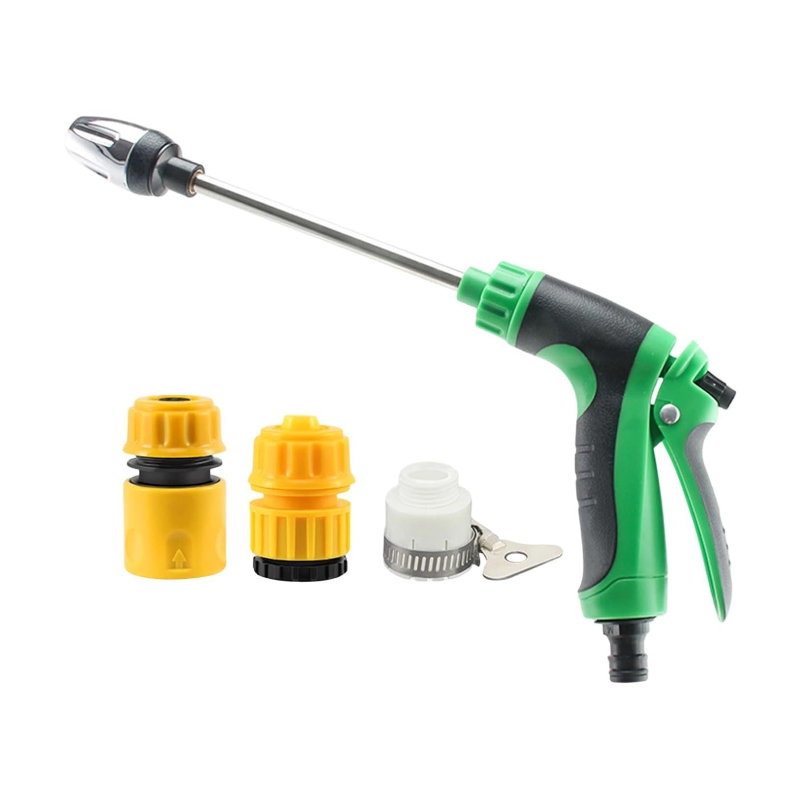 Lkvent Green Multi Function Pressure Washer Heavy Duty Garden Hose Nozzle With 360° Rotating Nozzle, For Patio Cleaning(,C)