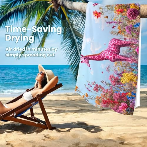 Drap de plage microfibre bleu idéal pour la piscine et les vacances
