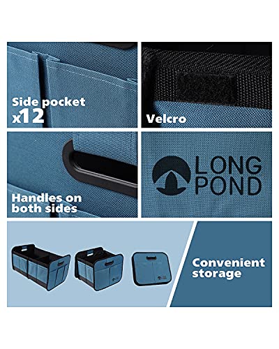 Long Pond Car Trunk Organizer Storage Suv Foldable Cargo Storage Containers With 9 Pockets And Reinforced Handles, Non-Slip Bottom Collapsible Storage For Car, Suv, Sedans, Multi-Compartment… #TOP3