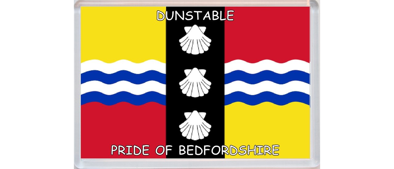 Baked Bean Store Dunstable - Pride Of Bedfordshire County Flag - Jumbo Fridge Magnet